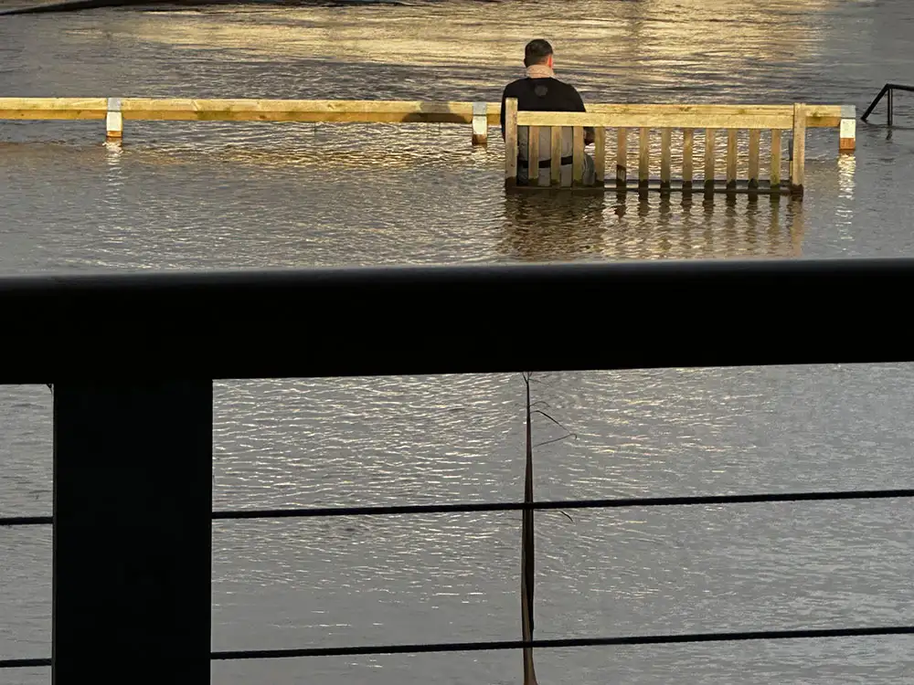This is the view from a York restaurant window – yet it still opened for business!