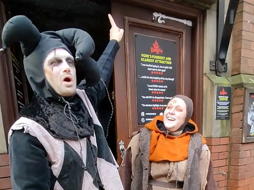 Watch: York Dungeon duo host ‘grand reopening’ for city peasants after floods recede