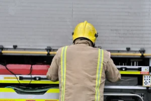York fire crew responds to balcony fire