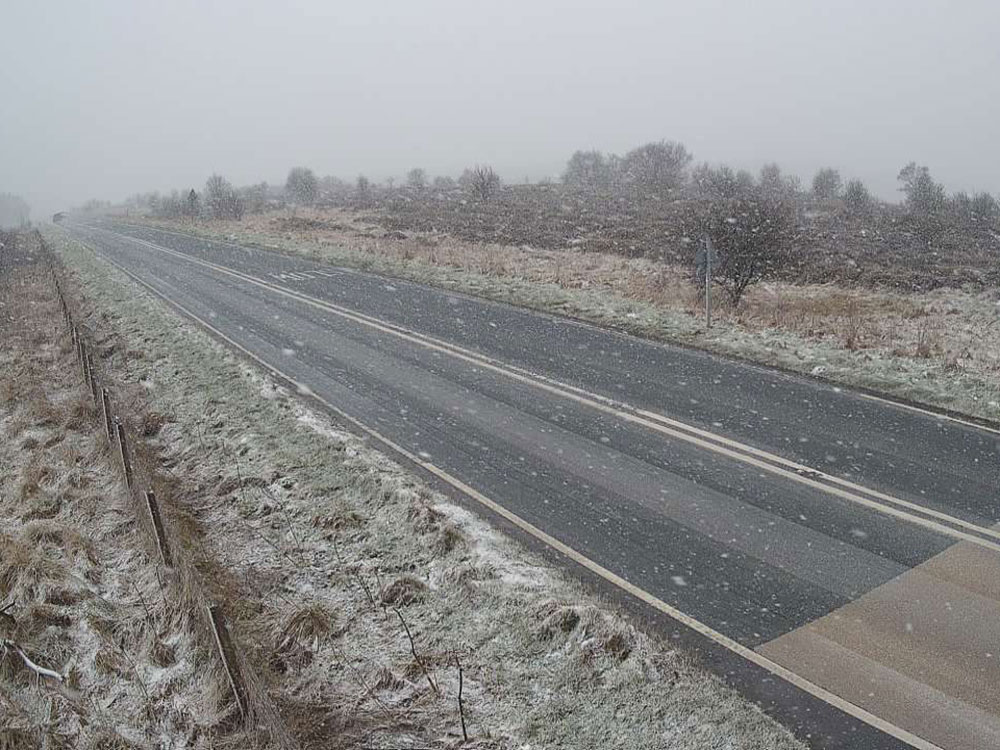 Snow causing difficult driving conditions in parts of North Yorkshire