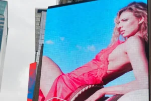 Watch: York singer makes it big in New York – on giant billboard in Times Square