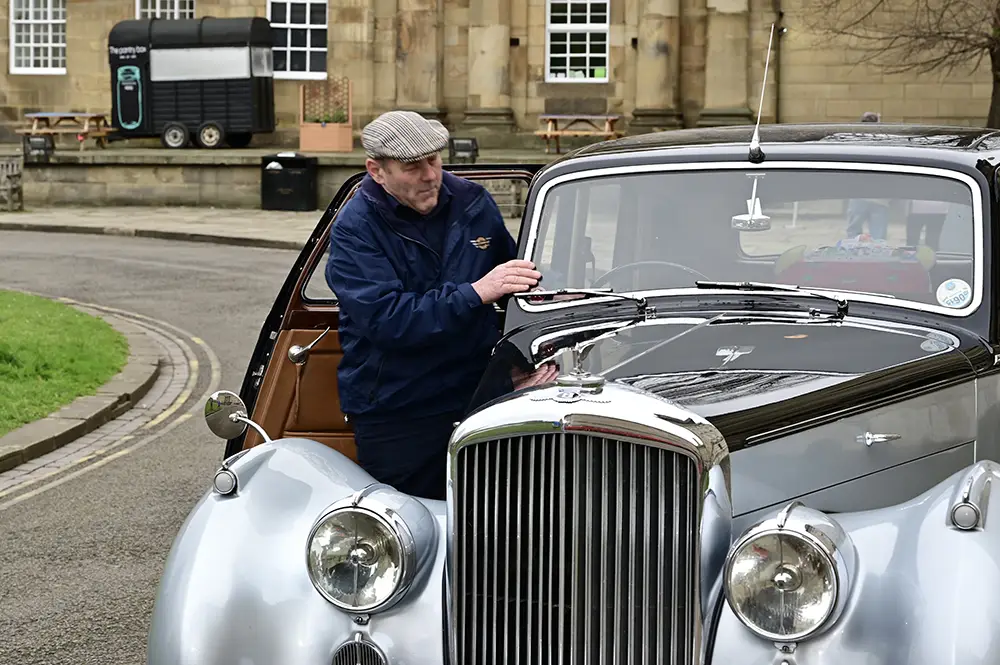 TV presenter takes to his Bentley in York to promote charity auction