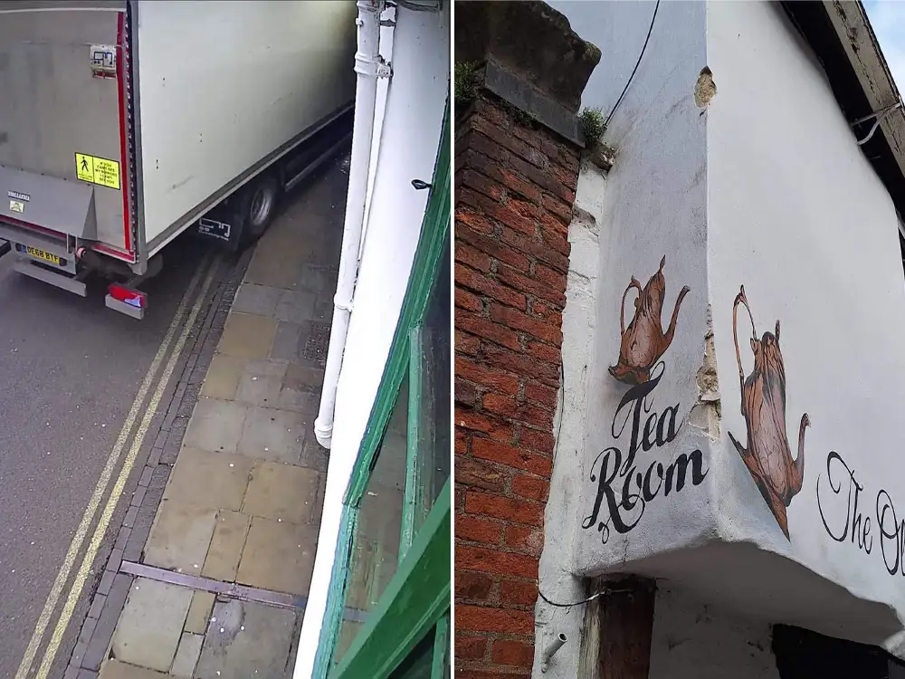 Lorry hits and damages 700-year-old York building