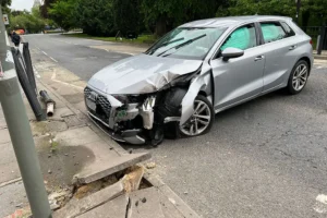 Updated: One person taken to hospital after car smashed into railings near York Station
