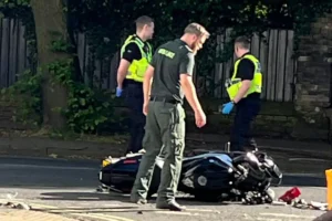 Updated: Biker taken to hospital after crash on main York road