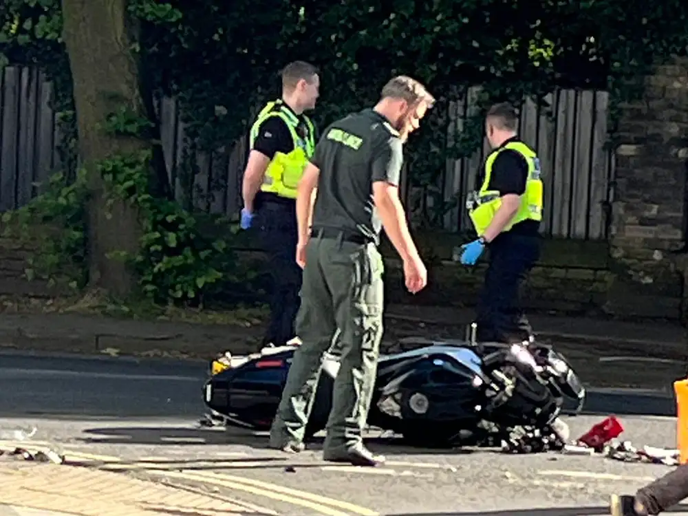 Updated: Biker taken to hospital after crash on main York road