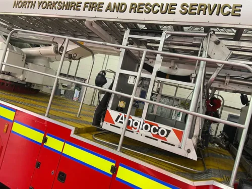 Fire damages doors and decking at North Yorkshire village home