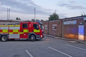 Rail passengers spot fire at club started by children