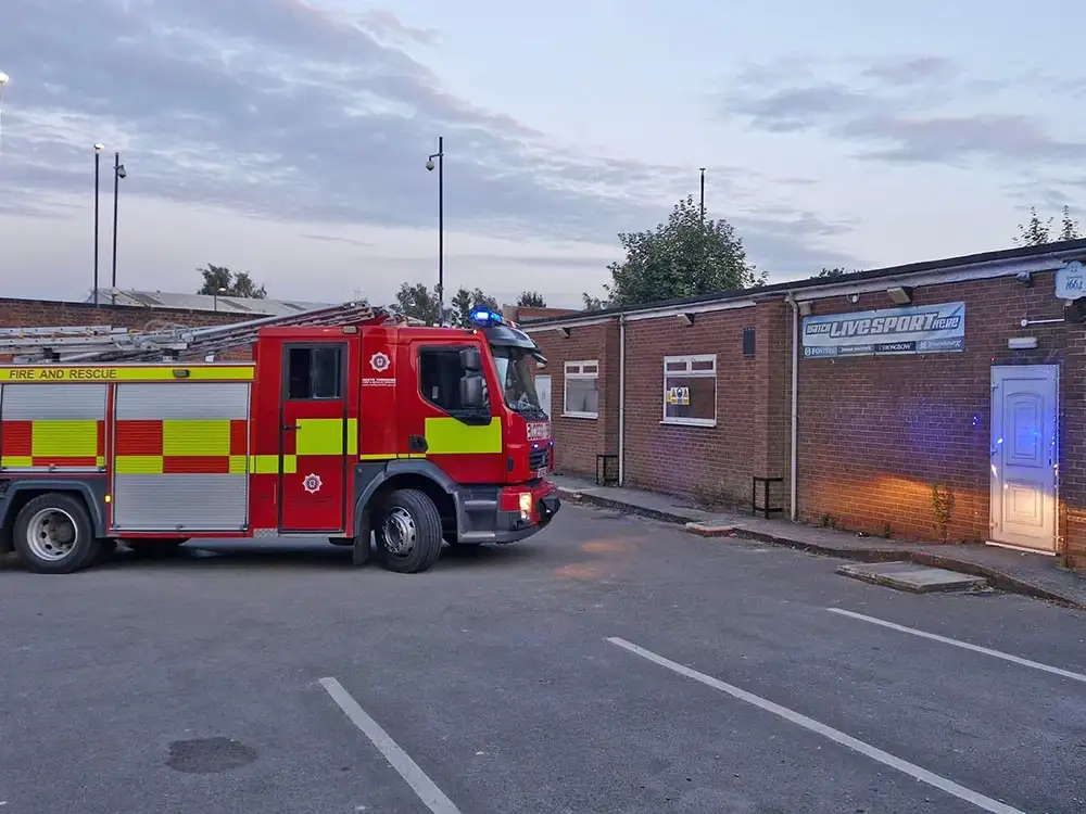 Rail passengers spot fire at club started by children