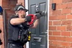 Watch: Police saw through alleged drug dealer’s front door in York