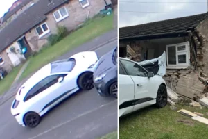 Watch: Shocking moment a car goes out of control before it hits a York bungalow