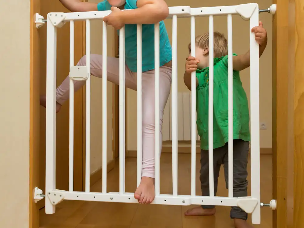 York fire crew rescues child trapped in a stair gate