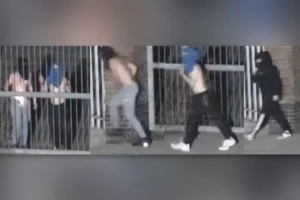Topless men caught on CCTV after raid at seaside village