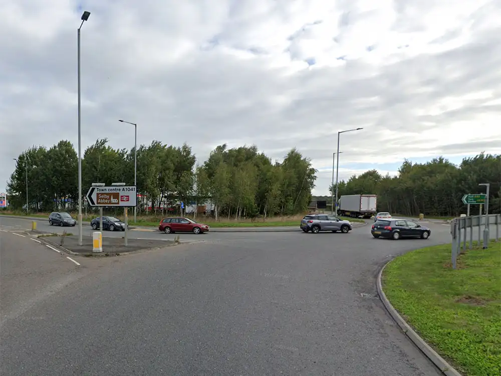 Search is on for BMW which left the scene after crash near Selby roundabout