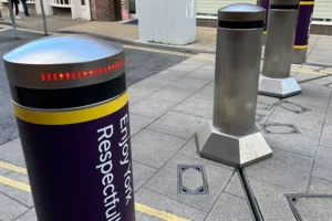Updated: Street reopens to traffic after ‘bollard danger’