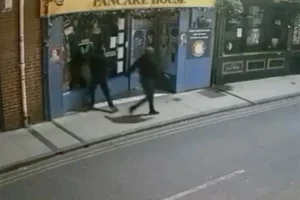 Watch: The moment vandal smashes a York café window