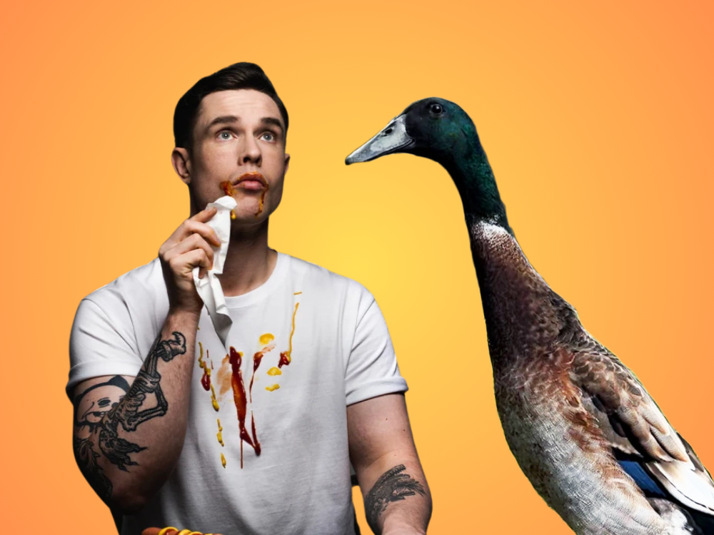 York duck Long Boi had the last quack when comedian Ed Gamble arrived in city