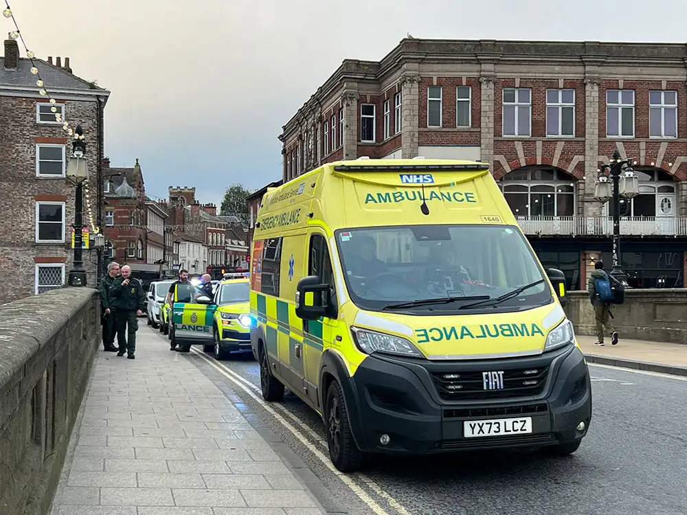 Fire and ambulance crews respond to York river incident