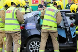 Driver cut free after two-vehicle crash near Selby