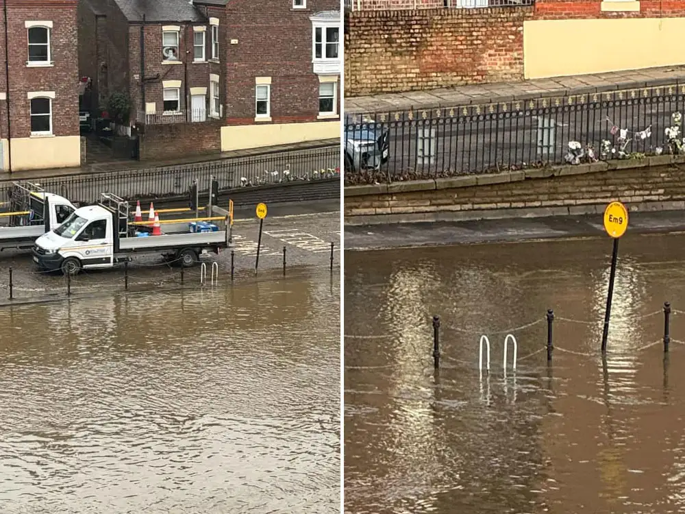 Workers toil to clean up York riverside – despite a warning it was about to flood again