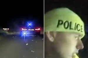 Watch: Police pull shivering fugitive out of a lake after chase