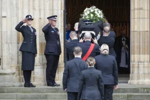 Police, friends and family gather at York Minster for funeral of PC Rosie Prior