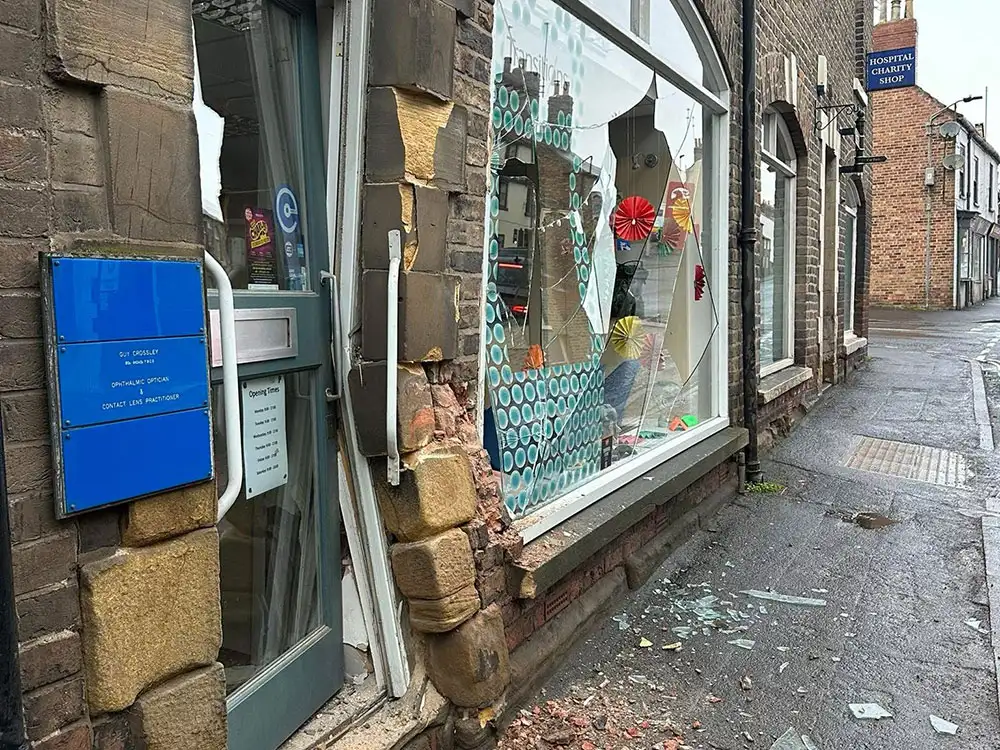 Truck crashes into business in Malton
