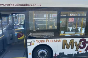Bus and van crash in York
