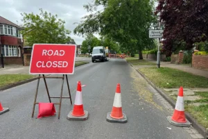 York road closed by repair works to burst water main