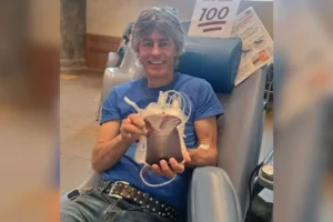 York man with rare blood type clocks up 100th donation – and urges others to do the same