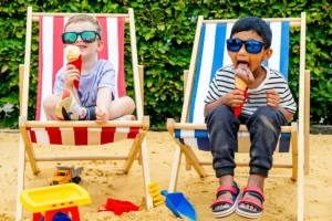 York shopping centre installs beach and giant games for summer of family fun