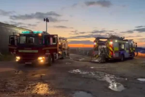 Firefighters tackle large blaze east of York