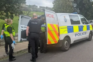 Two men arrested and large kitchen knife seized after police chase in York
