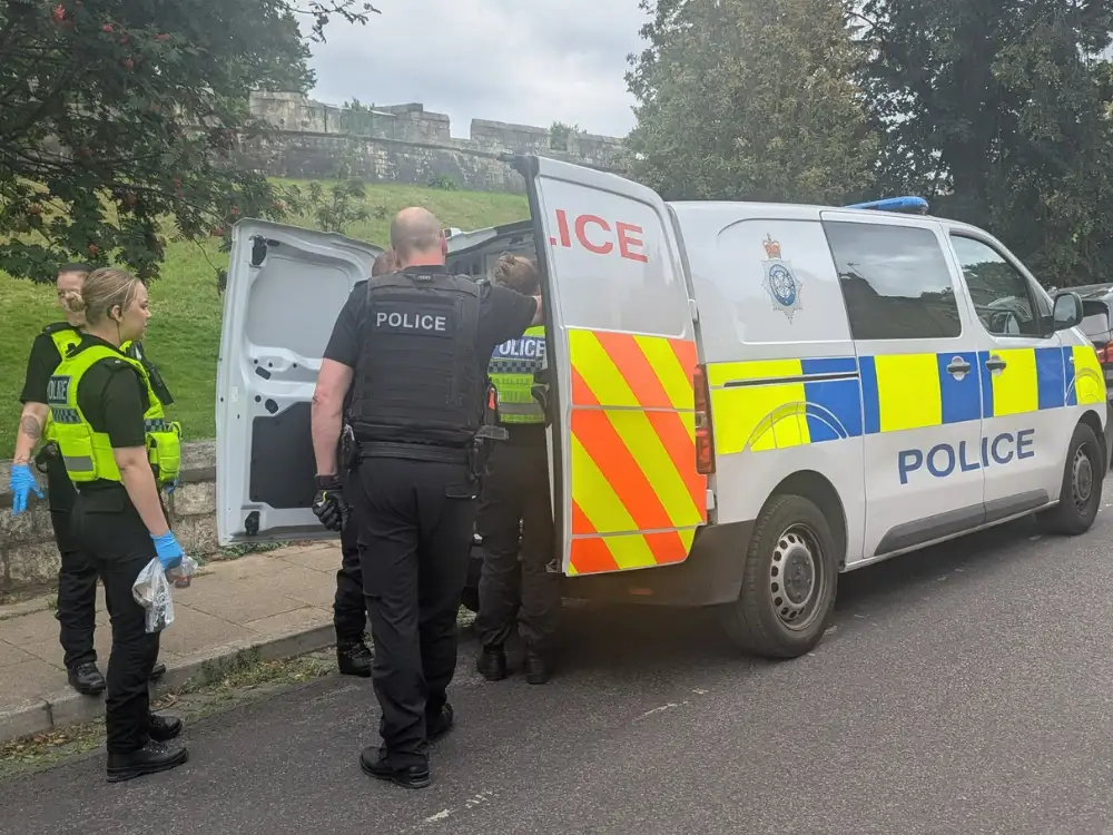 Two men arrested and large kitchen knife seized after police chase in York