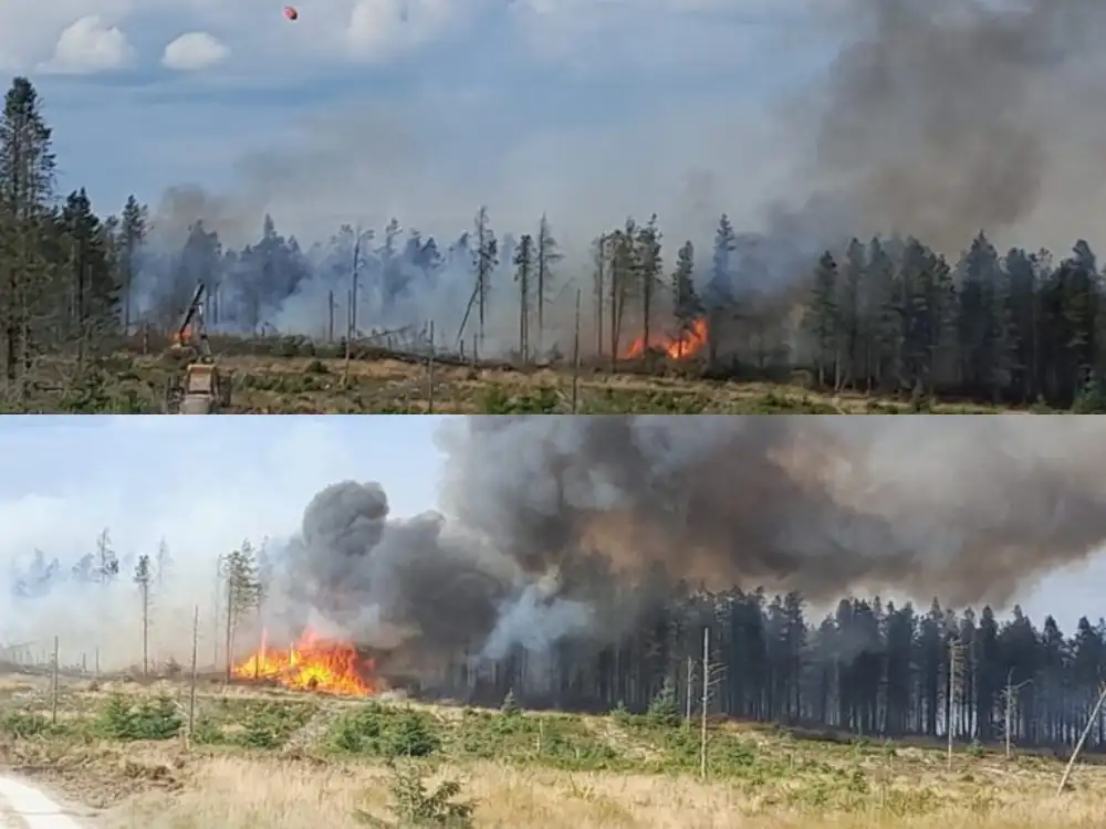 Fire appliances scaled down at Langdale Moor, though crews expected to remain at the scene