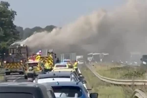 Videos and pix: Two incidents cause major problems on the roads in North Yorkshire