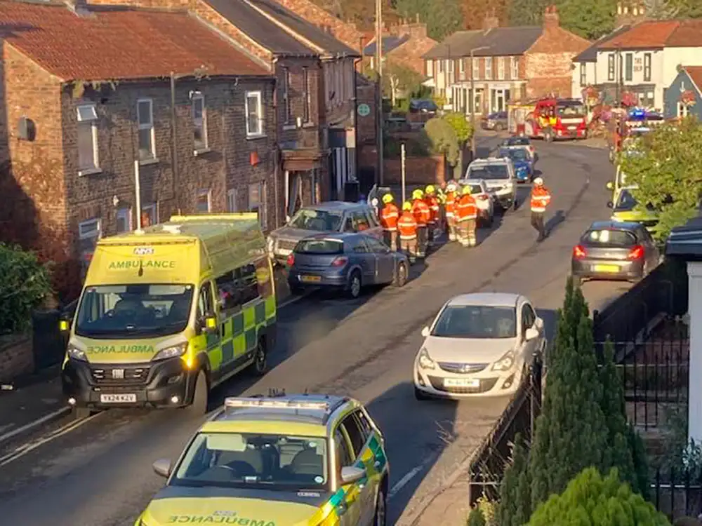 Updated: Two taken to hospital after car crashes into house near York