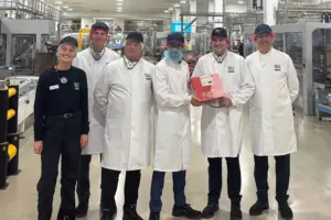 MP visits Nestlé York to mark the 90th annivesary of the KitKat