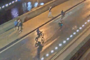Watch: Bike gang ‘put others at risk’ with reckless ride over York bridge