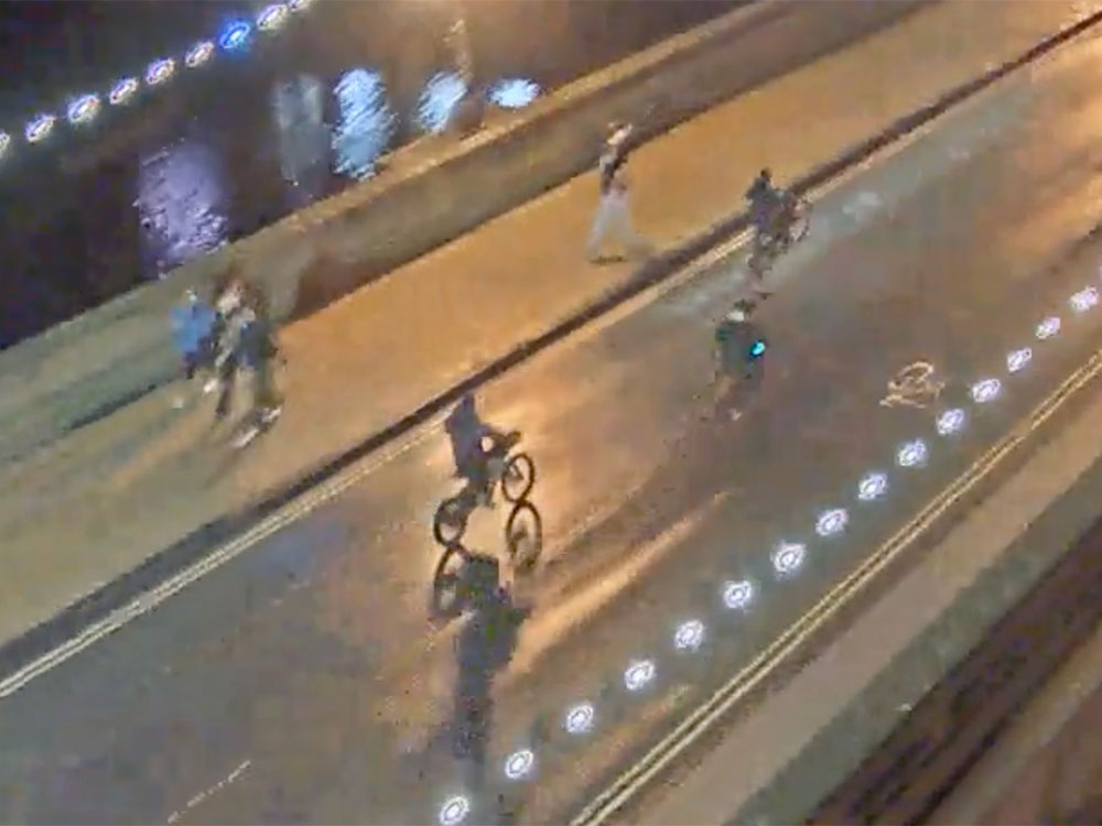 Watch: Bike gang ‘put others at risk’ with reckless ride over York bridge