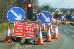 Temporary traffic lights causing delays on A19 near York