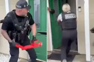 Watch: Police storm York house in crime crackdown which nets machetes and a sword