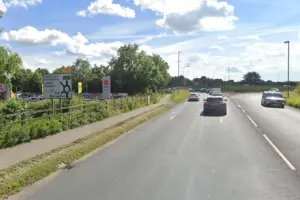 Car and motorbike crash near busy York roundabout
