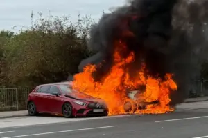Watch: Cars destroyed in fire at Selby