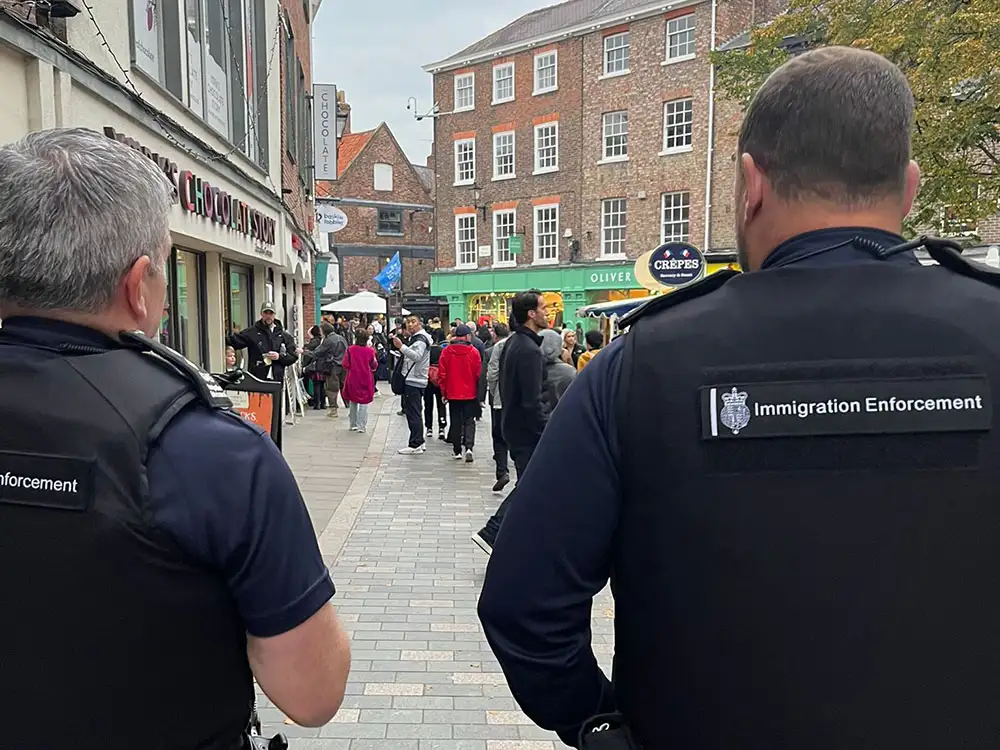 Police and immigration officers tackle begging in York