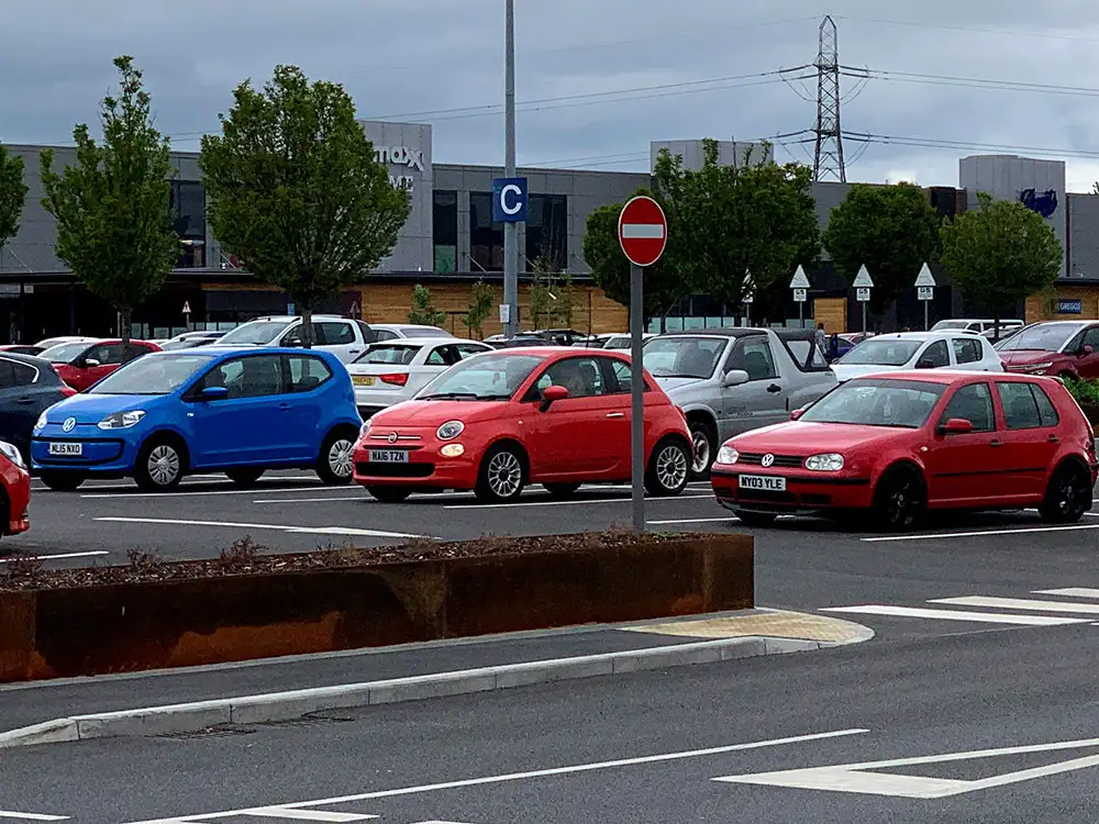 Driver writes graffiti on car parked at busy York shopping centre