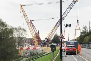 New bridge goes into place – as York road closure causes long tailbacks