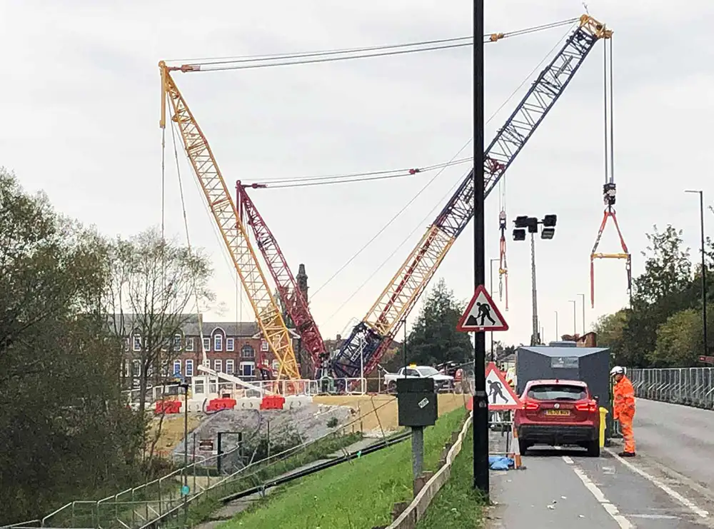New bridge goes into place – as York road closure causes long tailbacks