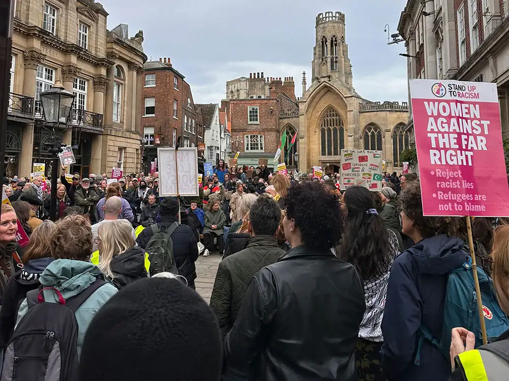 ‘We are a city that flies its values high’: Hundreds join Stand Up To Racism rally in York