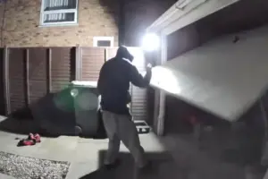 Watch: Brazen York burglar breaks into garage and steals bike